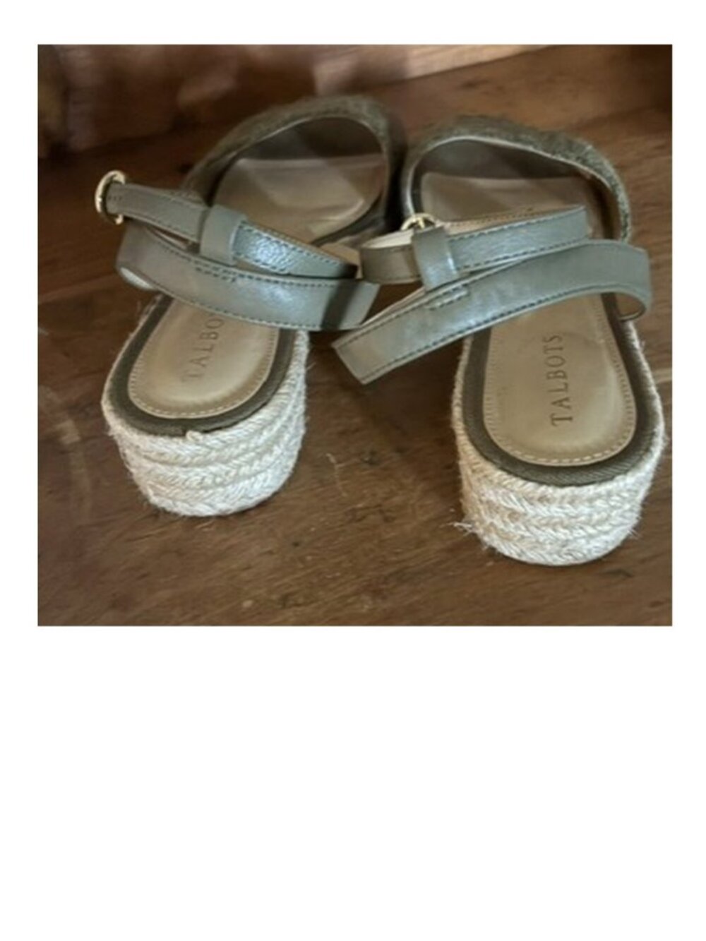Talbots Olive Green Sandals Size 6.5 - Picture 2 of 2